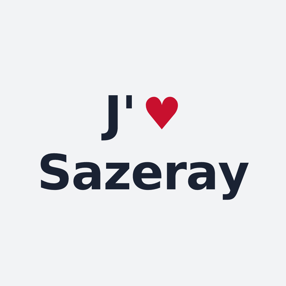 Poster personnalisé Sazeray — design « J'aime Sazeray » imprimé sur le poster