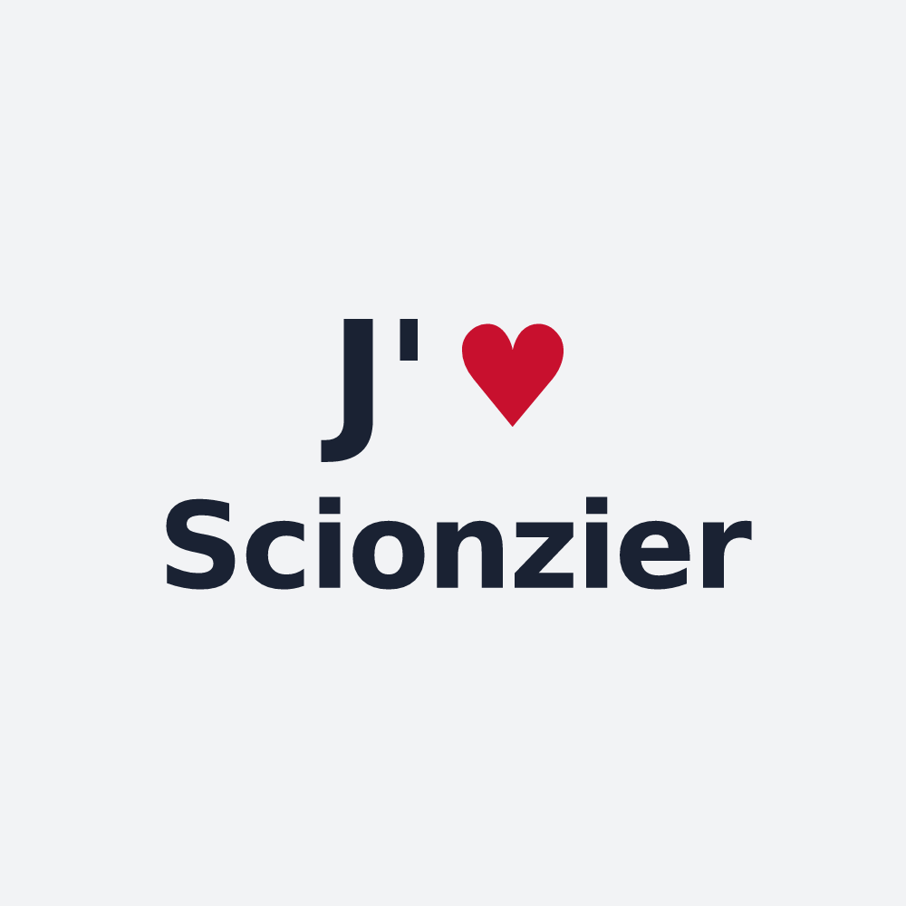 Poster personnalisé Scionzier — design « J'aime Scionzier » imprimé sur le poster