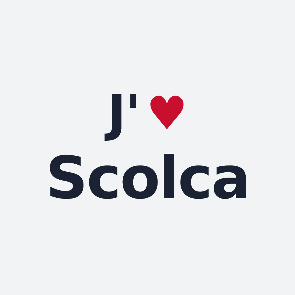 Poster personnalisé Scolca — design J'aime Scolca