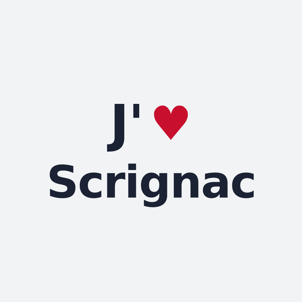 Poster personnalisé Scrignac — design « J'aime Scrignac » imprimé sur le poster