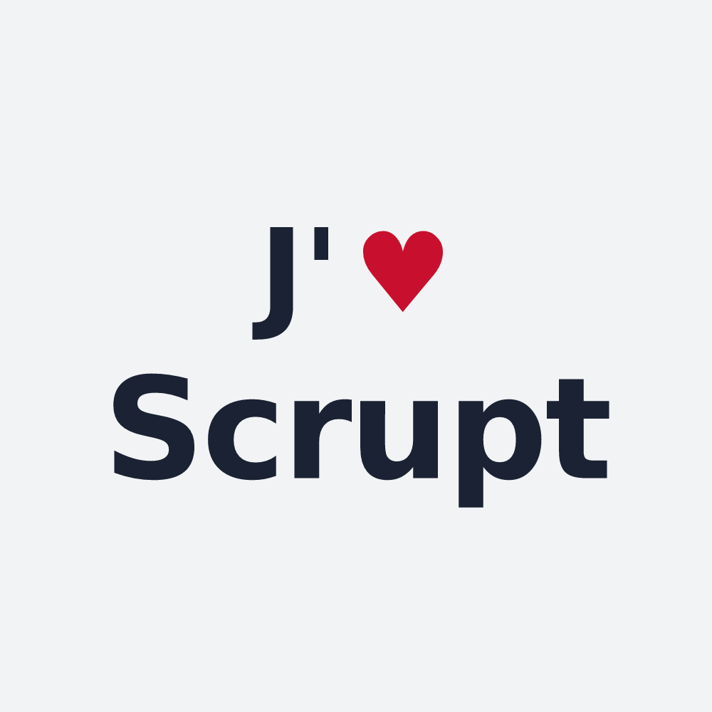 Poster personnalisé Scrupt — design J'aime Scrupt