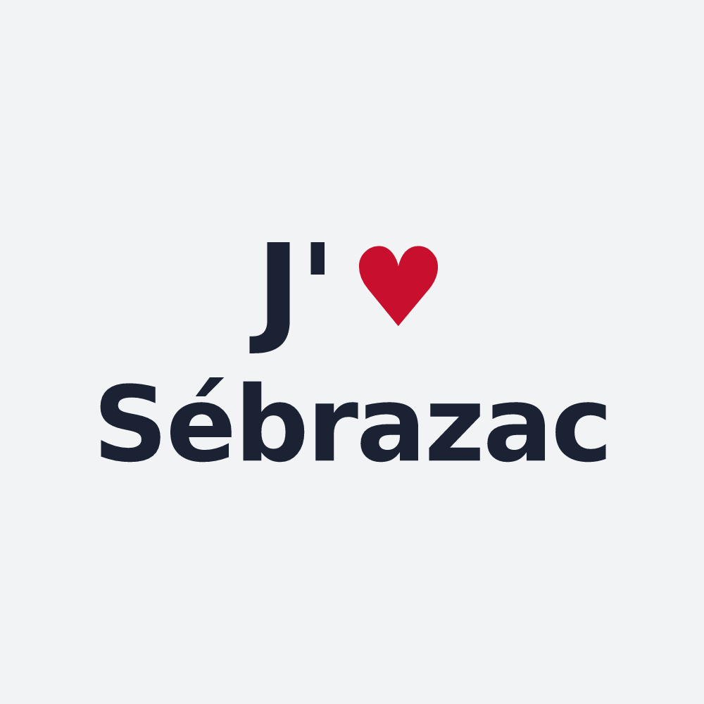 Poster personnalisé Sébrazac — design « J'aime Sébrazac » imprimé sur le poster
