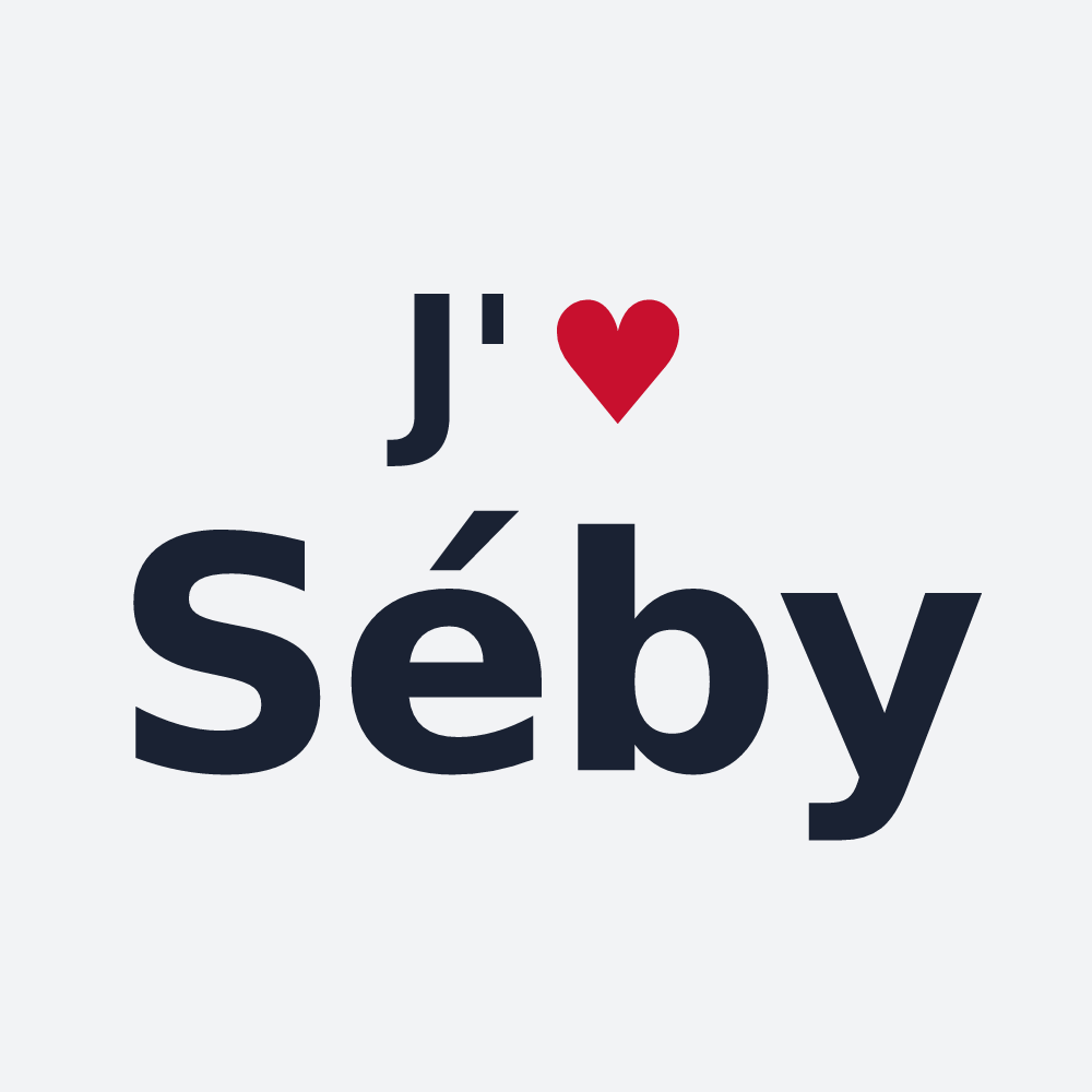 Poster personnalisé Séby — design « J'aime Séby » imprimé sur le poster