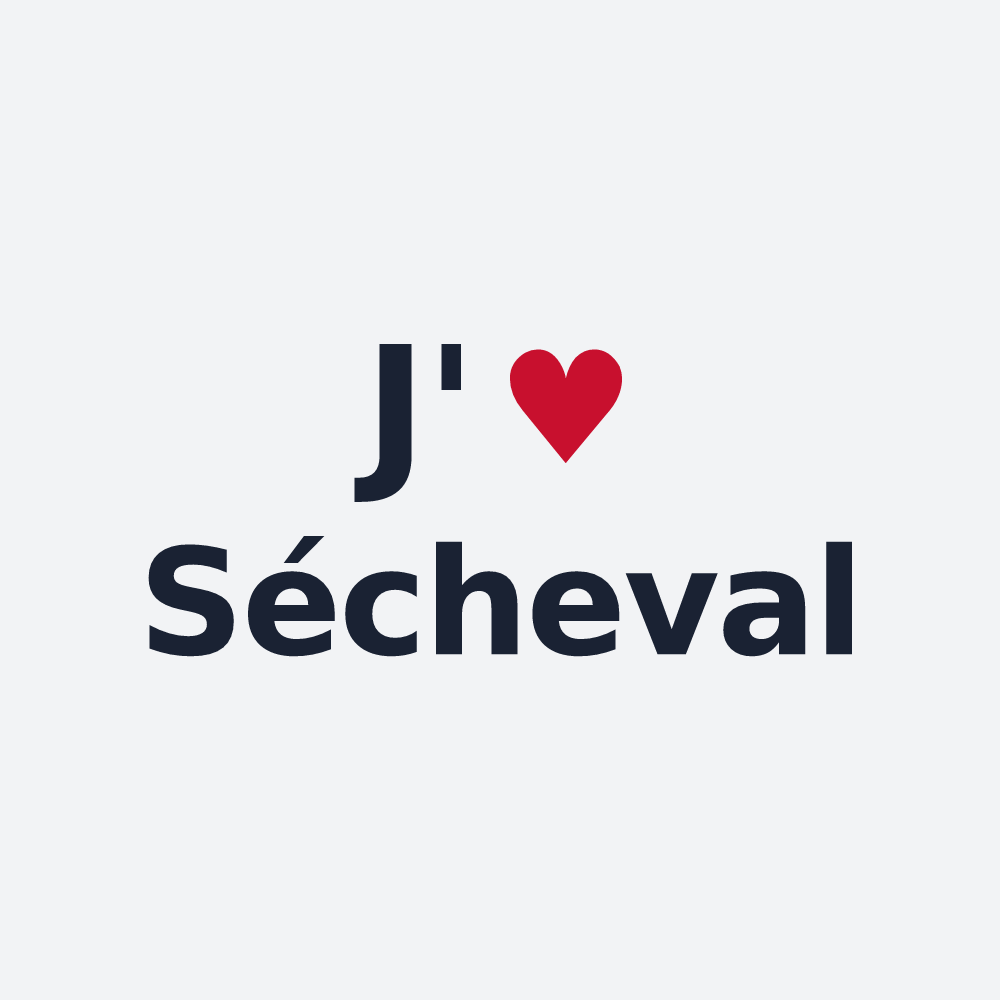 Poster personnalisé Sécheval — design « J'aime Sécheval » imprimé sur le poster