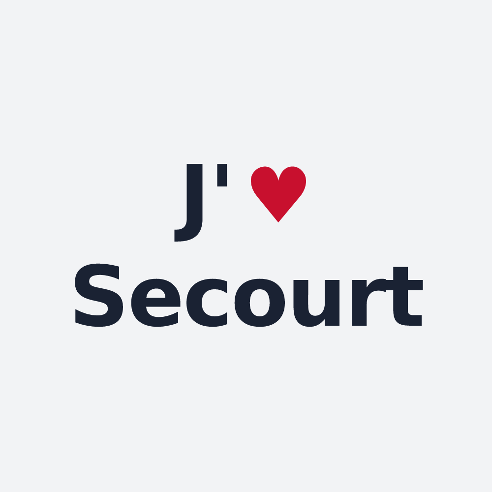 Poster personnalisé Secourt — design J'aime Secourt