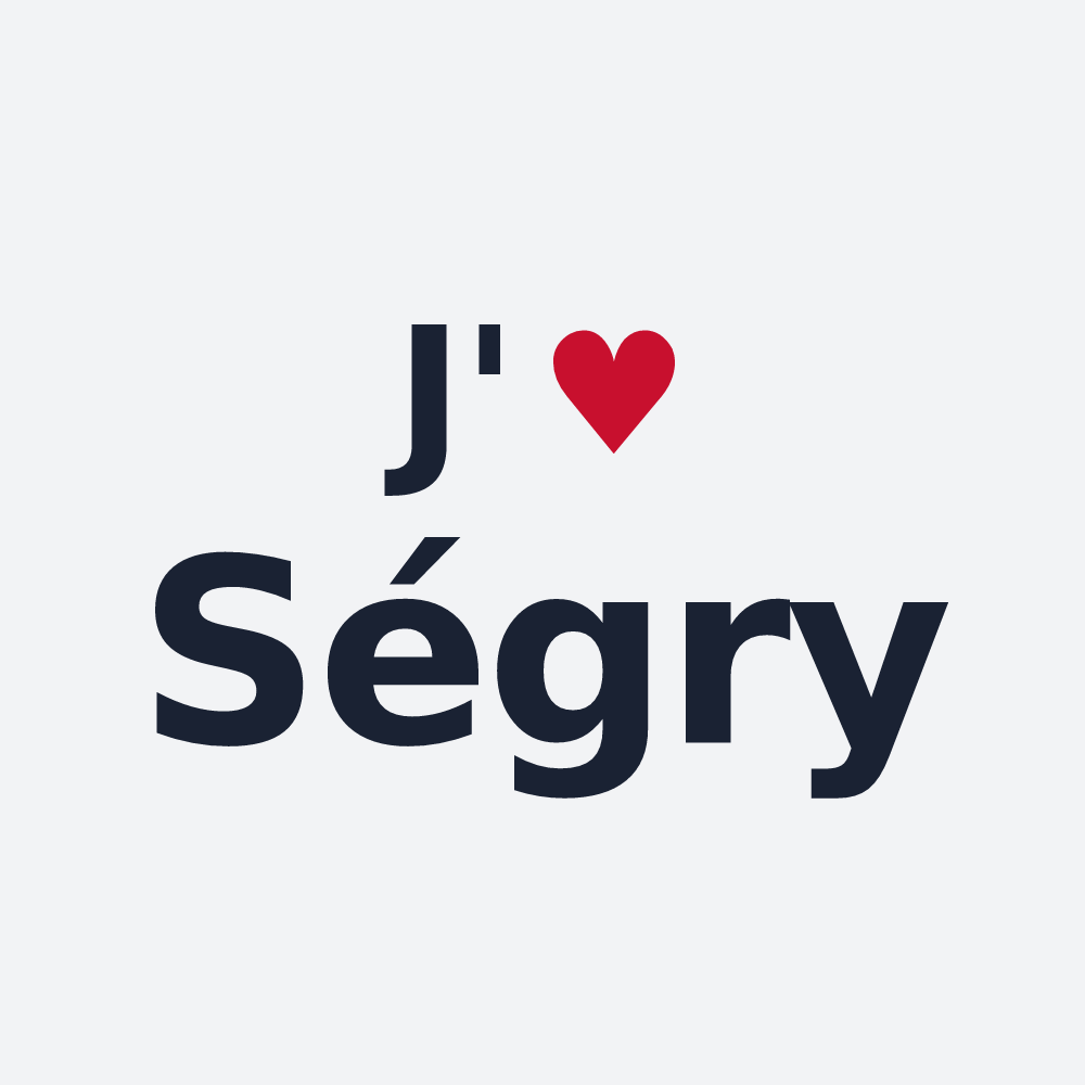 Poster personnalisé Ségry — design « J'aime Ségry » imprimé sur le poster