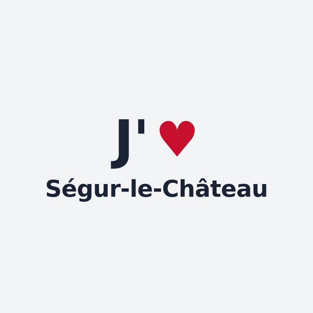 Poster personnalisé Ségur-le-Château — design « J'aime Ségur-le-Château » imprimé sur le poster