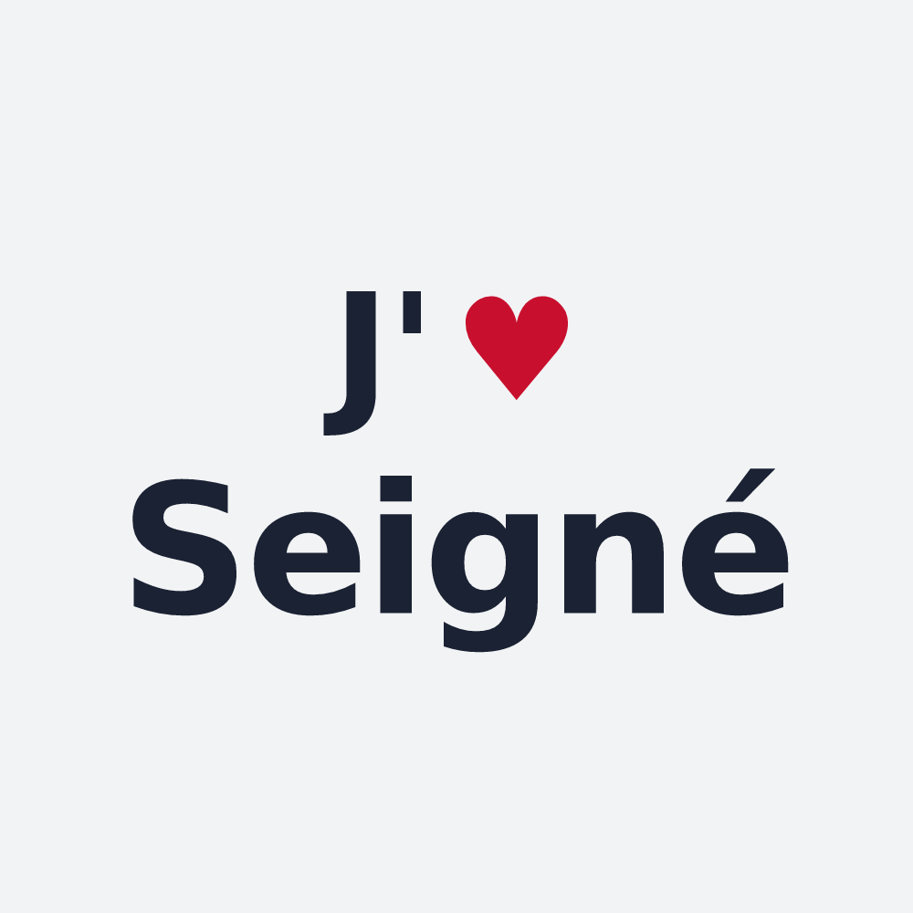 Poster personnalisé Seigné — design J'aime Seigné