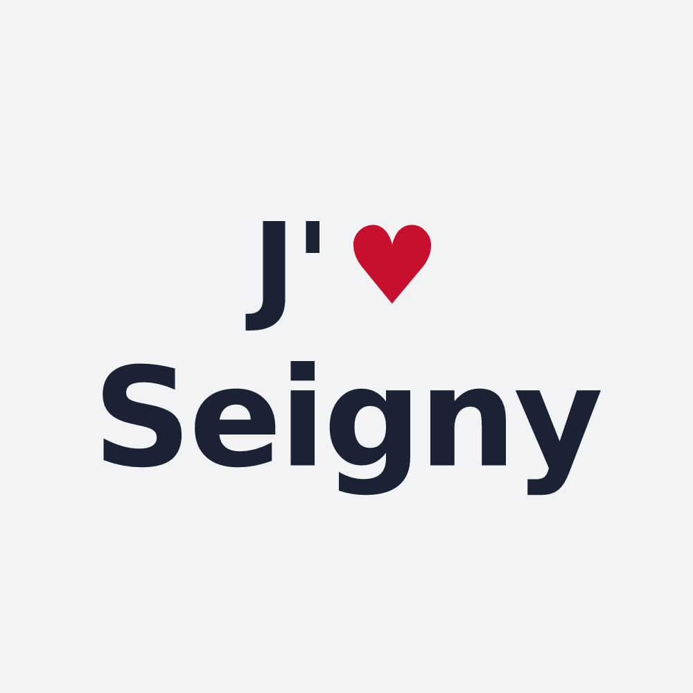 Poster personnalisé Seigny — design « J'aime Seigny » imprimé sur le poster