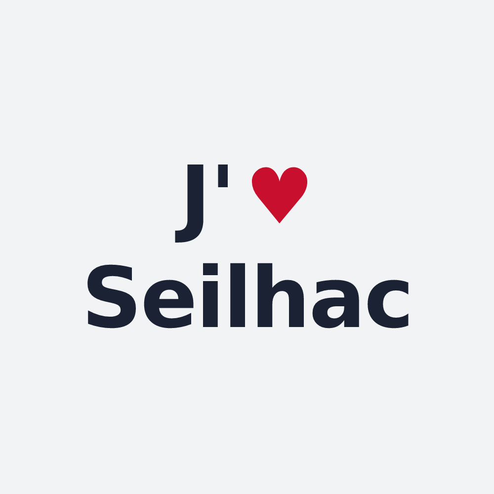 Poster personnalisé Seilhac — design « J'aime Seilhac » imprimé sur le poster