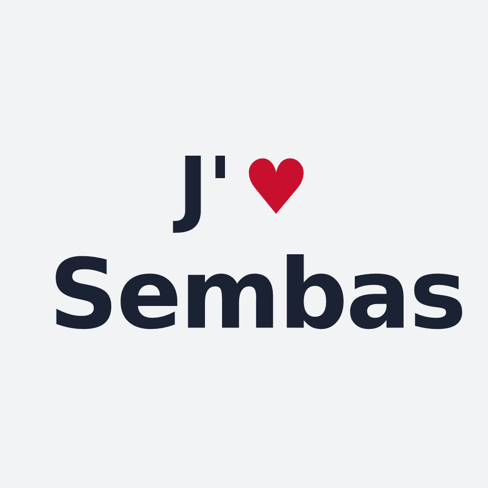 Poster personnalisé Sembas — design J'aime Sembas