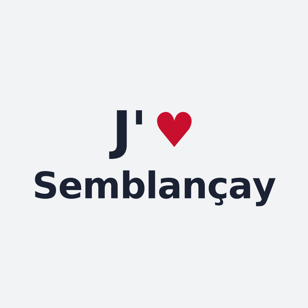 Poster personnalisé Semblançay — design J'aime Semblançay
