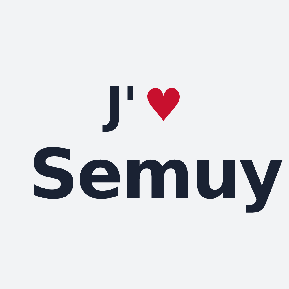 Poster personnalisé Semuy — design « J'aime Semuy » imprimé sur le poster