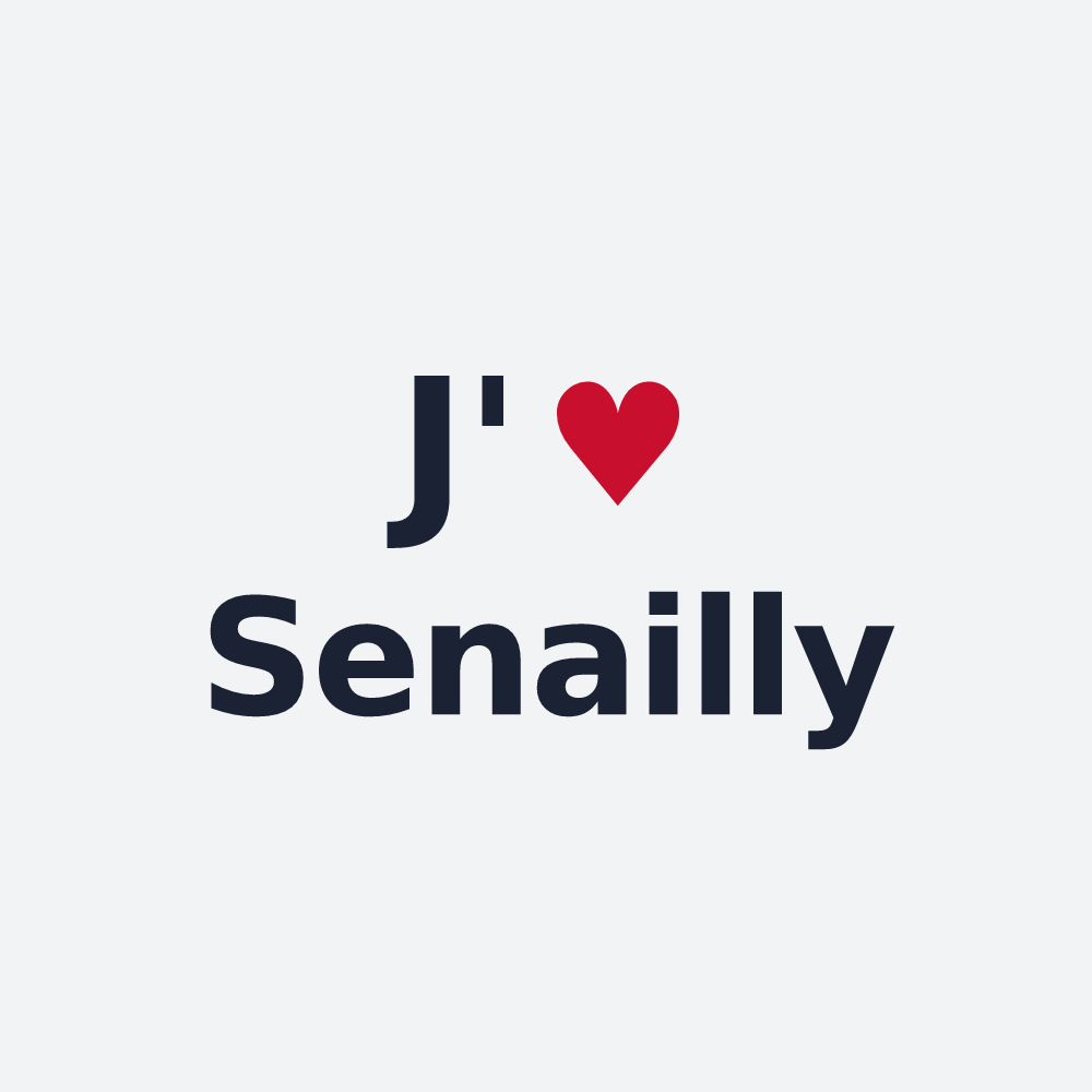 Poster personnalisé Senailly — design J'aime Senailly