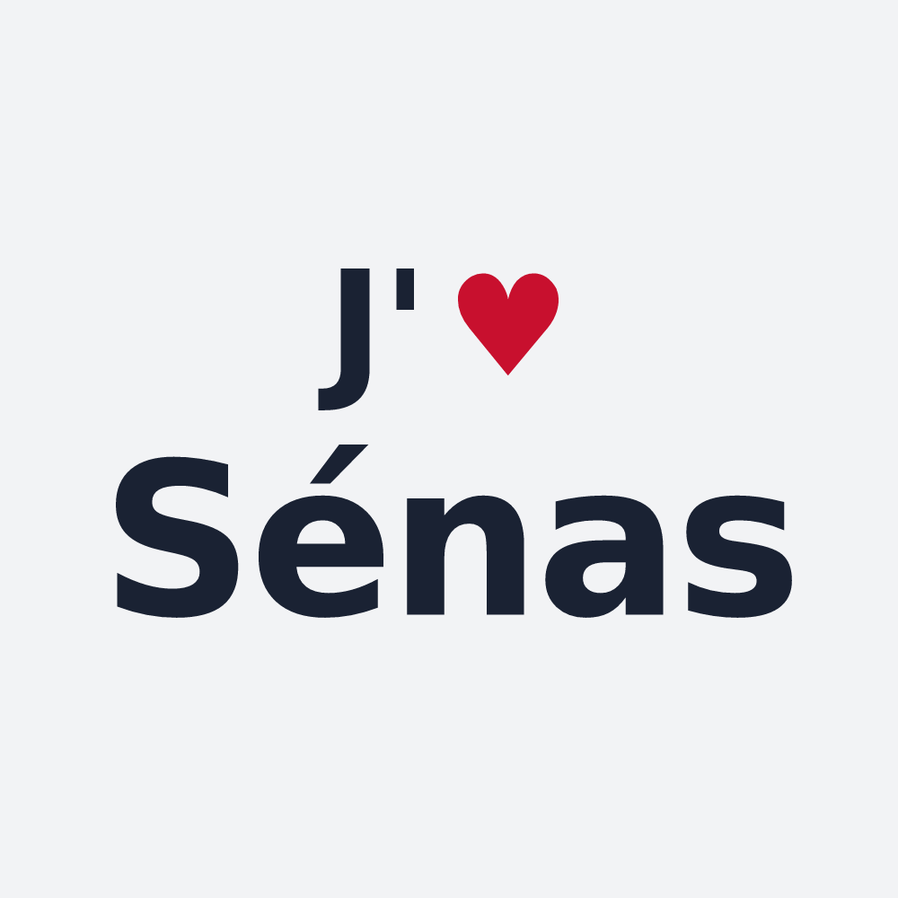 Poster personnalisé Sénas — design J'aime Sénas