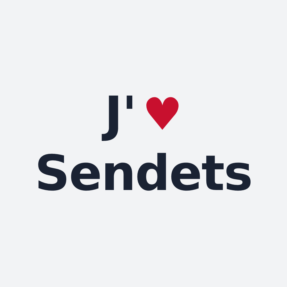 Poster personnalisé Sendets — design J'aime Sendets