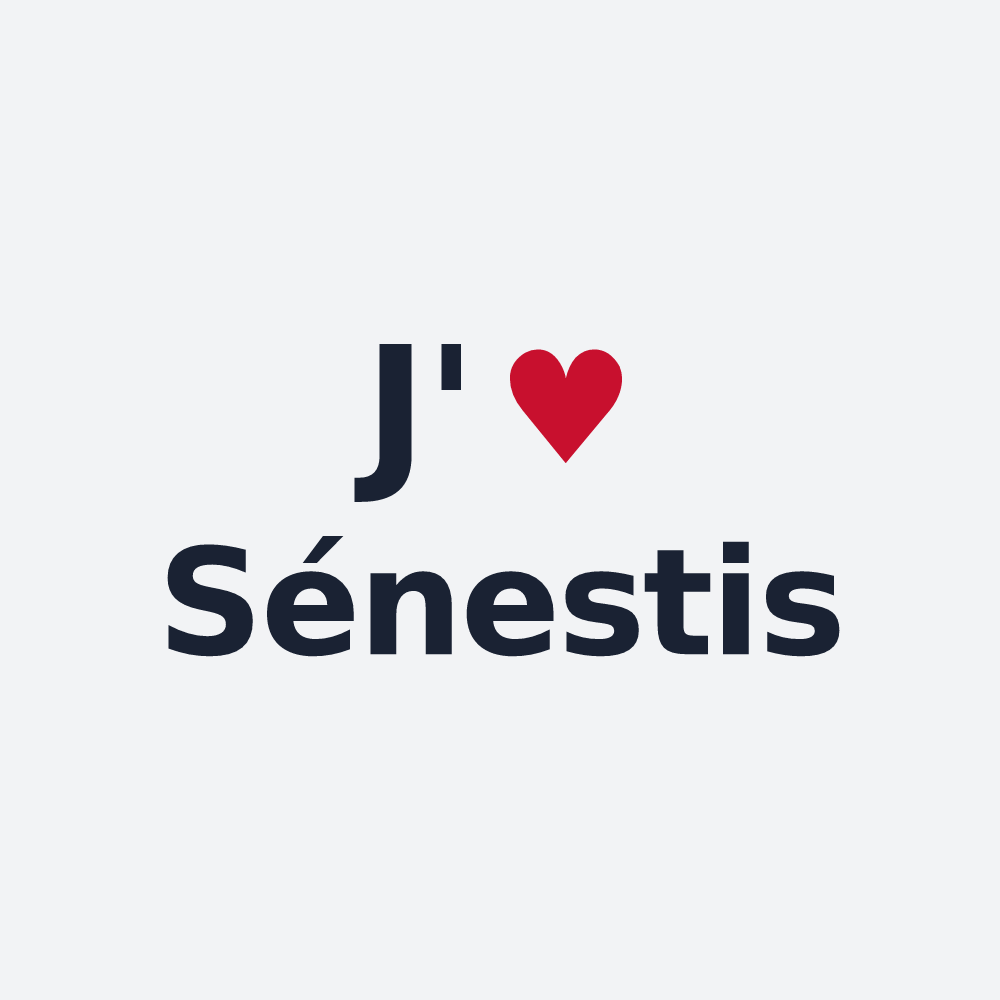 Poster personnalisé Sénestis — design J'aime Sénestis