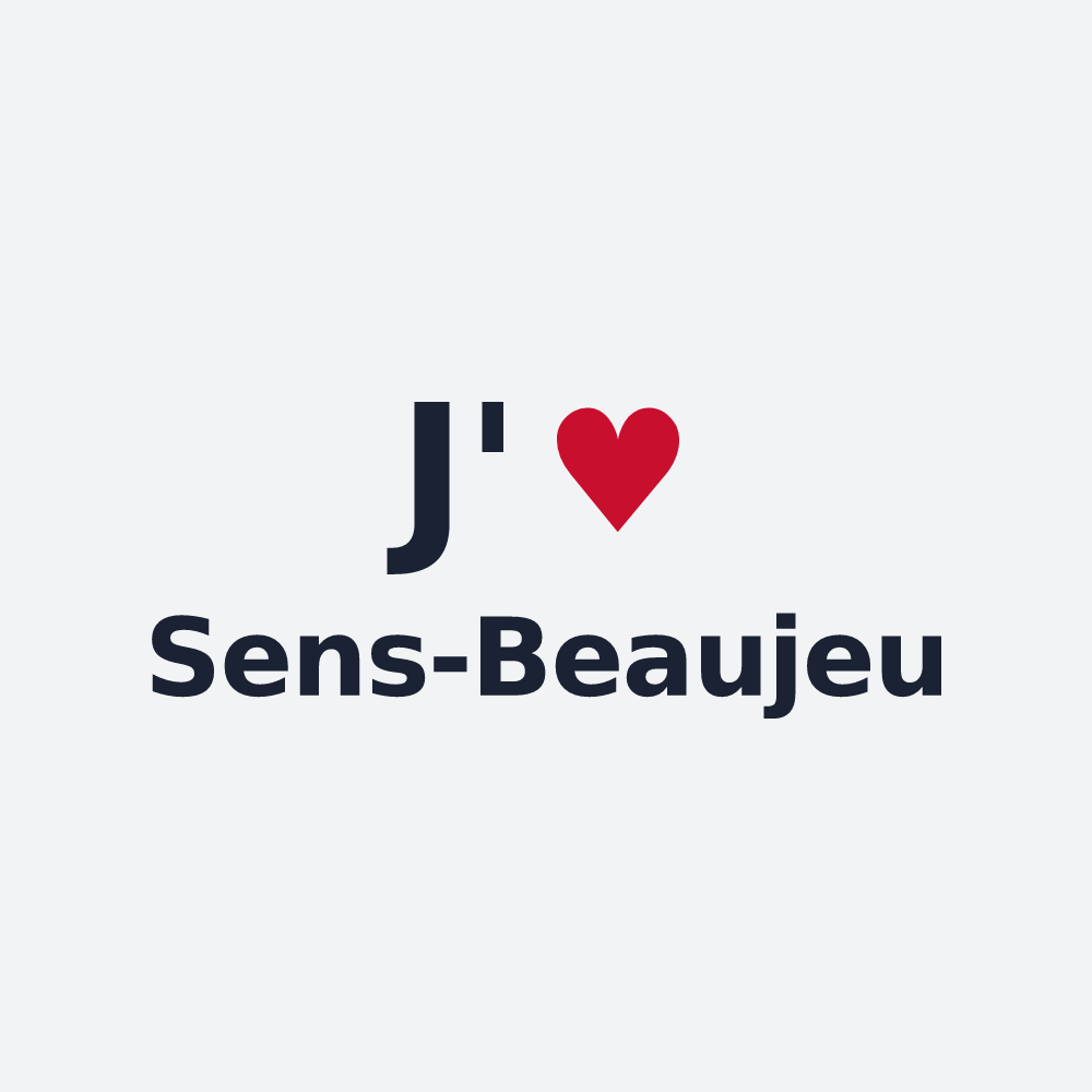 Poster personnalisé Sens-Beaujeu — design J'aime Sens-Beaujeu