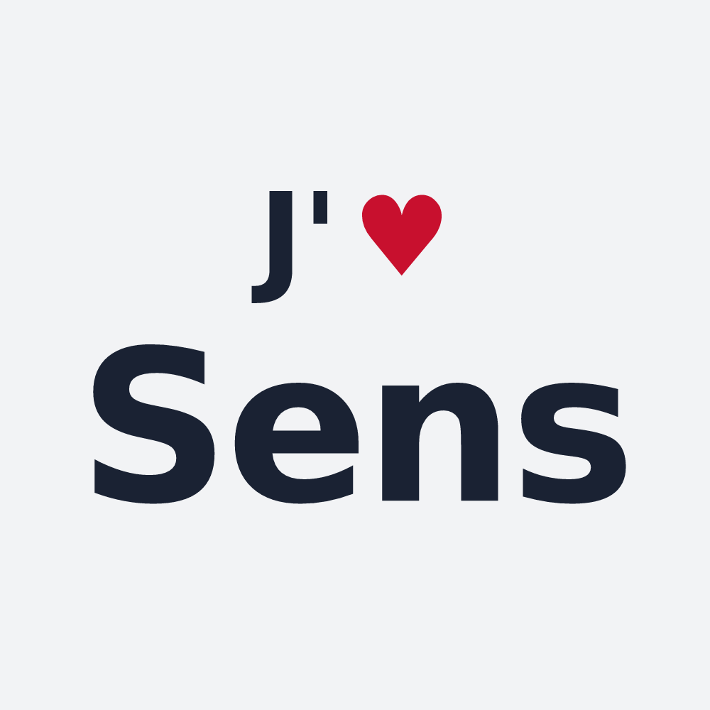 Poster personnalisé Sens — design « J'aime Sens » imprimé sur le poster