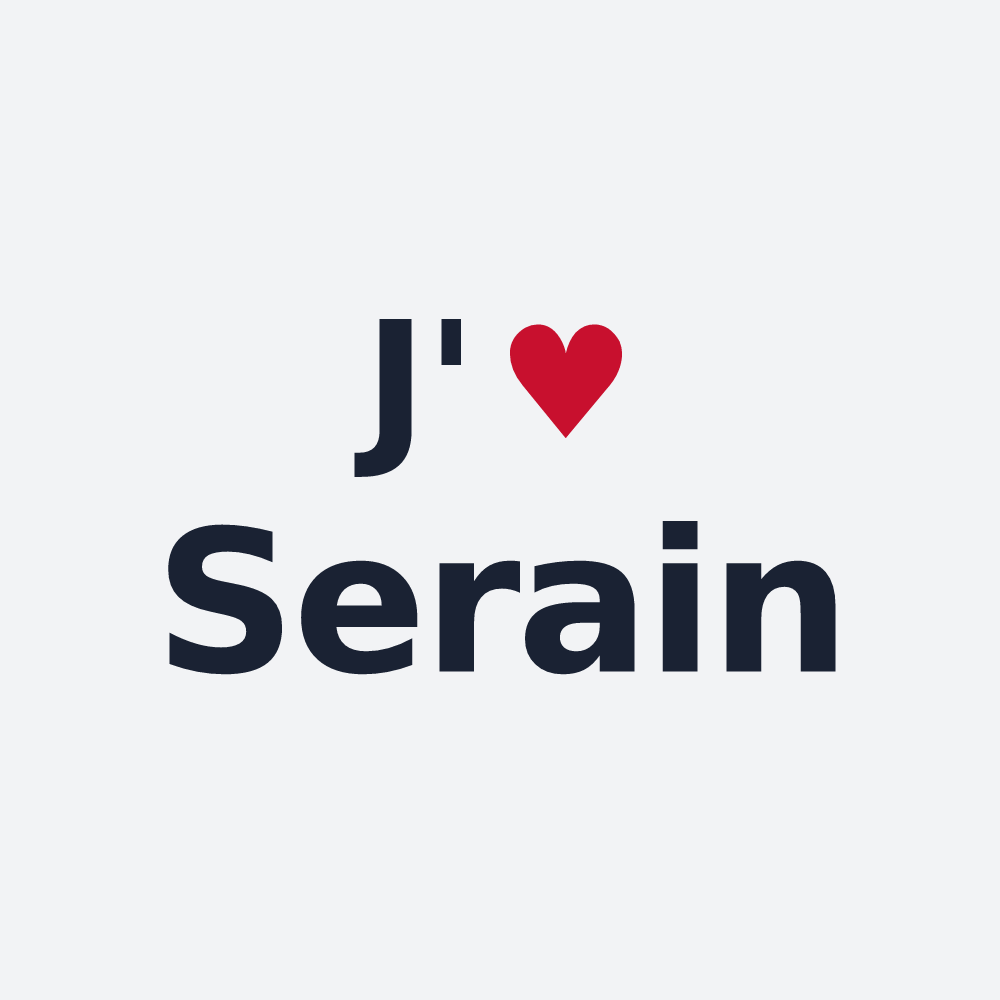 Poster personnalisé Serain — design « J'aime Serain » imprimé sur le poster