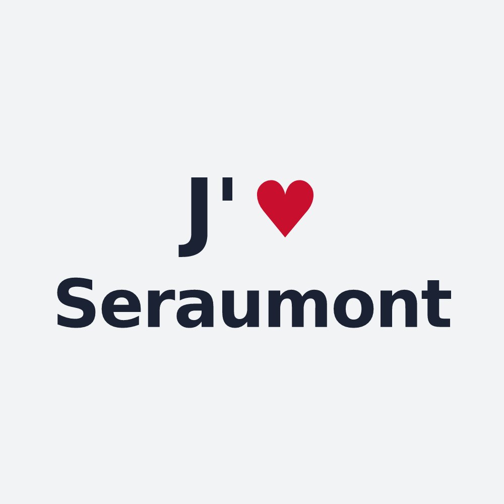 Poster personnalisé Seraumont — design « J'aime Seraumont » imprimé sur le poster