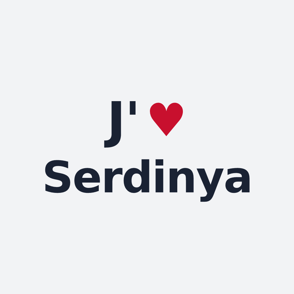 Poster personnalisé Serdinya — design J'aime Serdinya