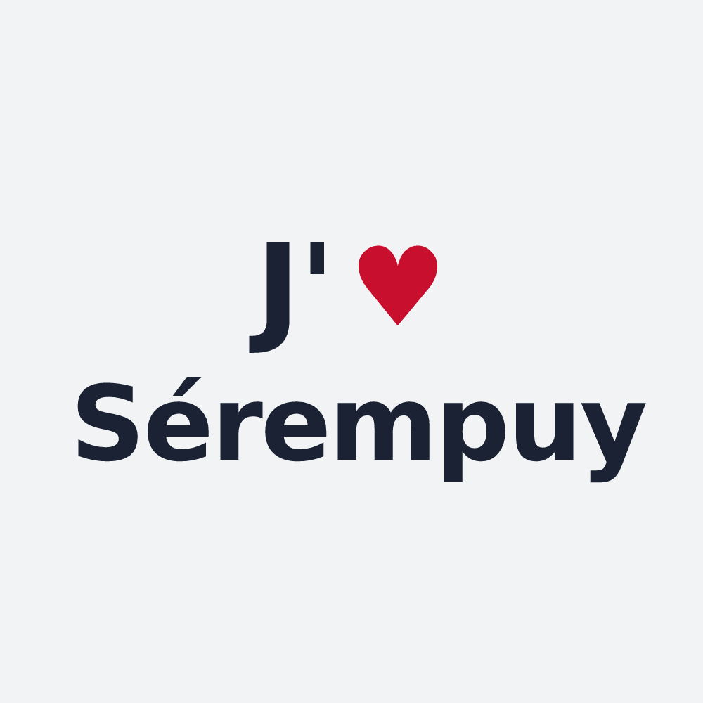 Poster personnalisé Sérempuy — design « J'aime Sérempuy » imprimé sur le poster