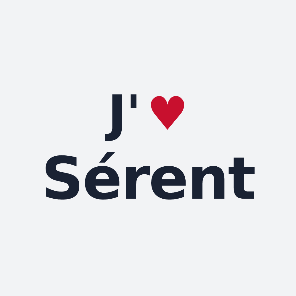 Poster personnalisé Sérent — design J'aime Sérent