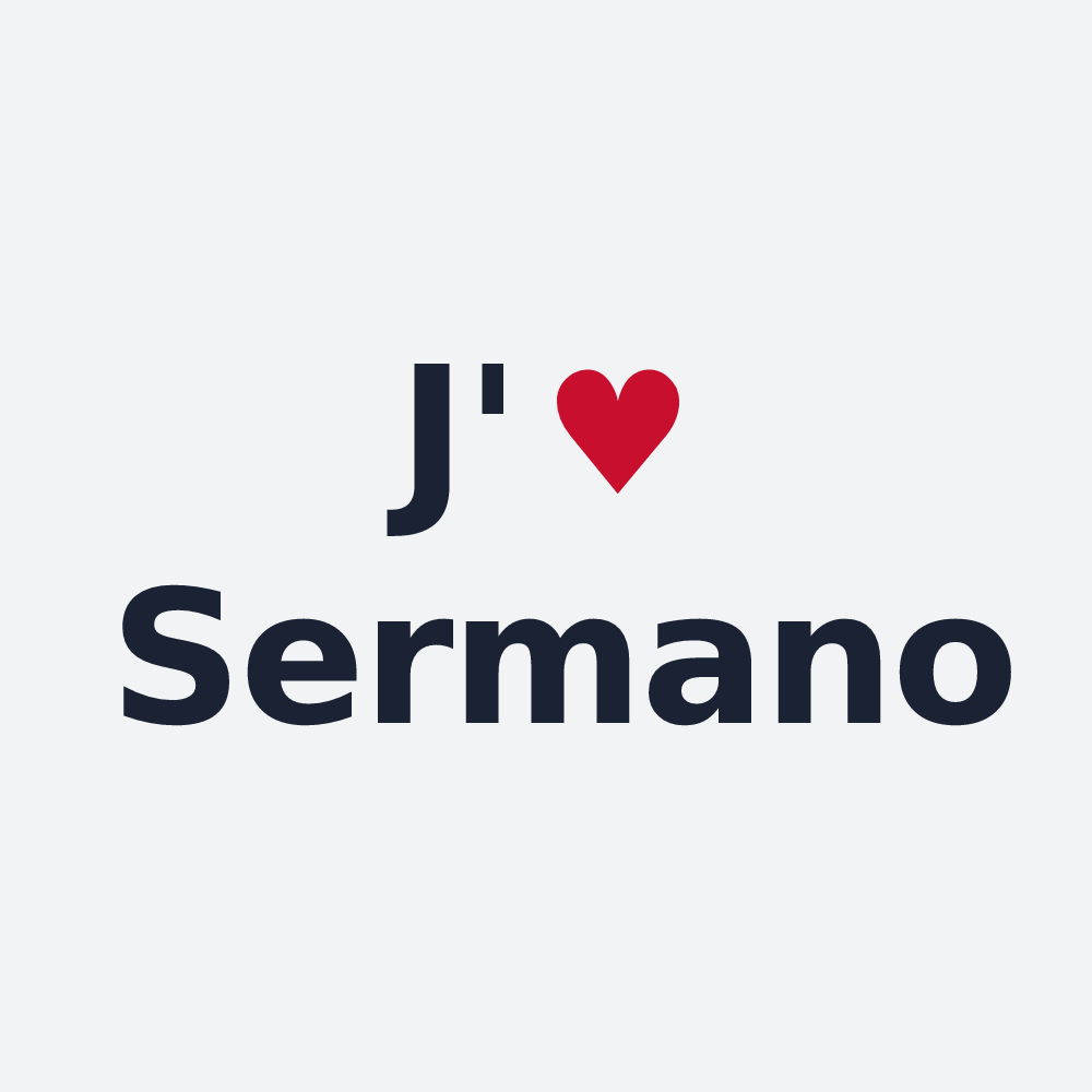 Poster personnalisé Sermano — design J'aime Sermano