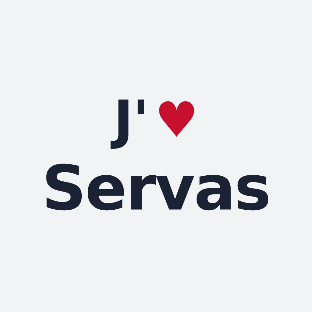 Poster personnalisé Servas — design « J'aime Servas » imprimé sur le poster