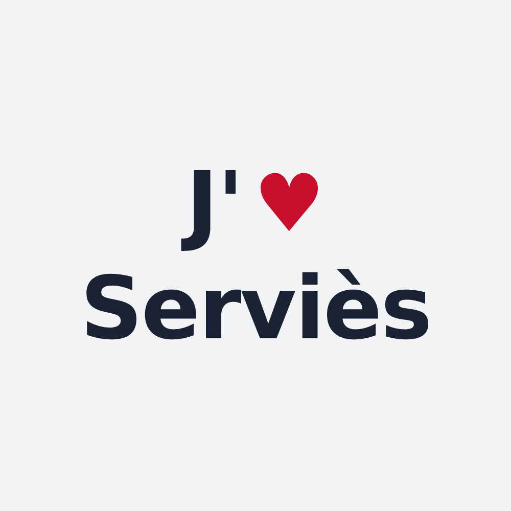 Poster personnalisé Serviès — design J'aime Serviès