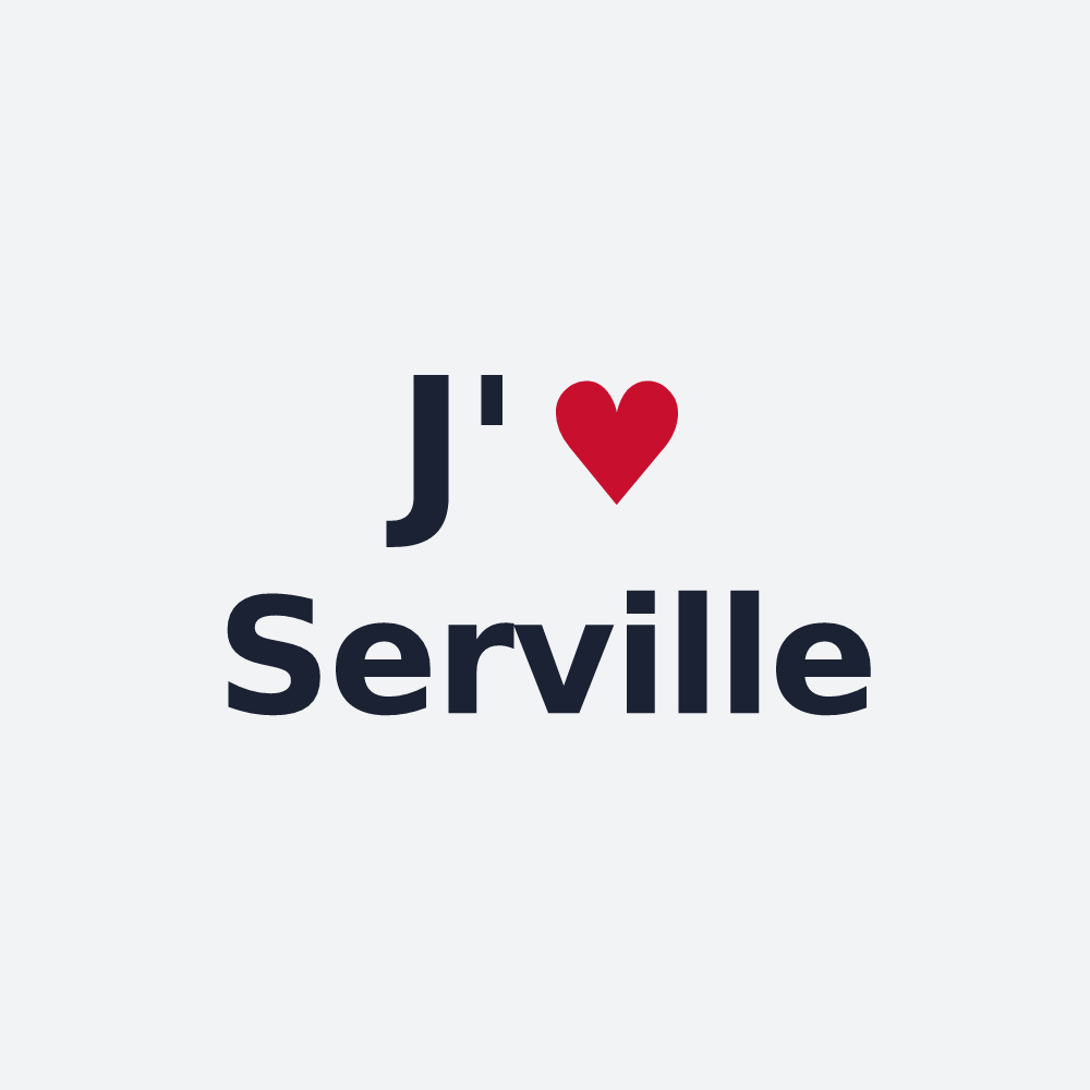 Poster personnalisé Serville — design J'aime Serville