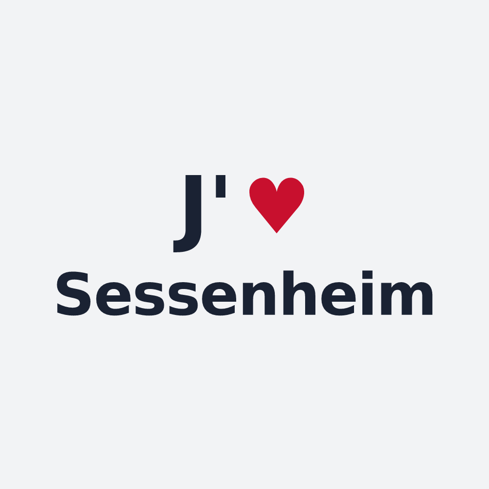 Poster personnalisé Sessenheim — design « J'aime Sessenheim » imprimé sur le poster