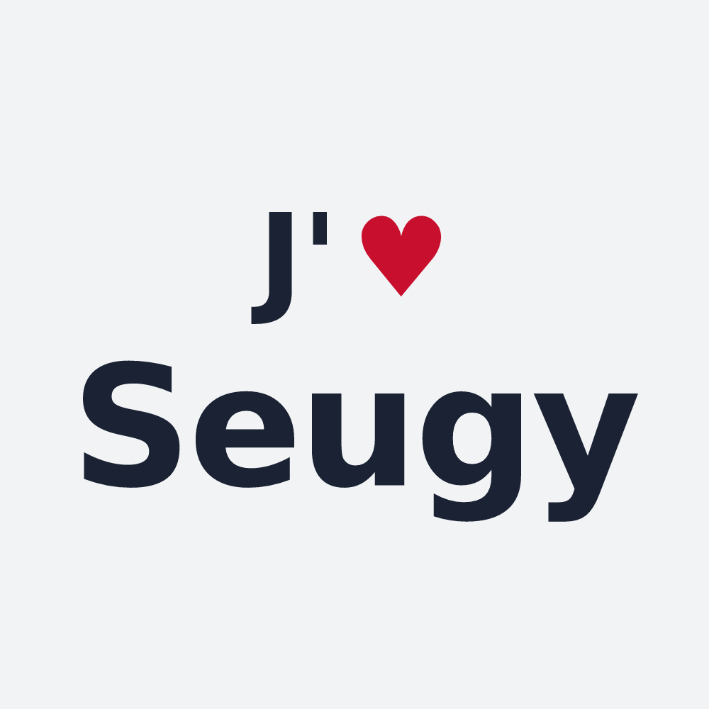 Poster personnalisé Seugy — design J'aime Seugy