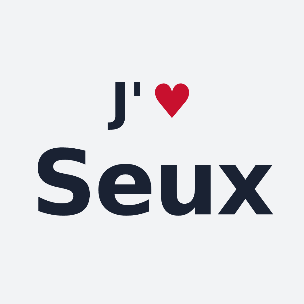 Poster personnalisé Seux — design « J'aime Seux » imprimé sur le poster