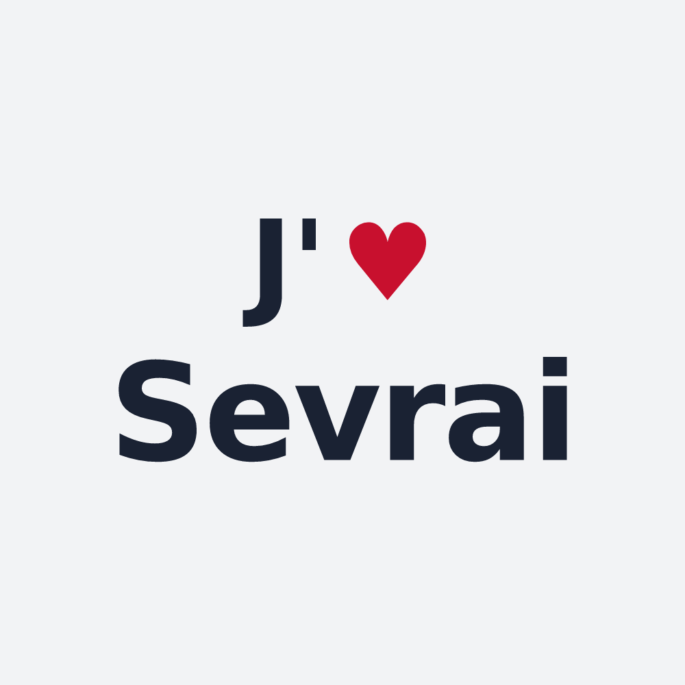 Poster personnalisé Sevrai — design J'aime Sevrai