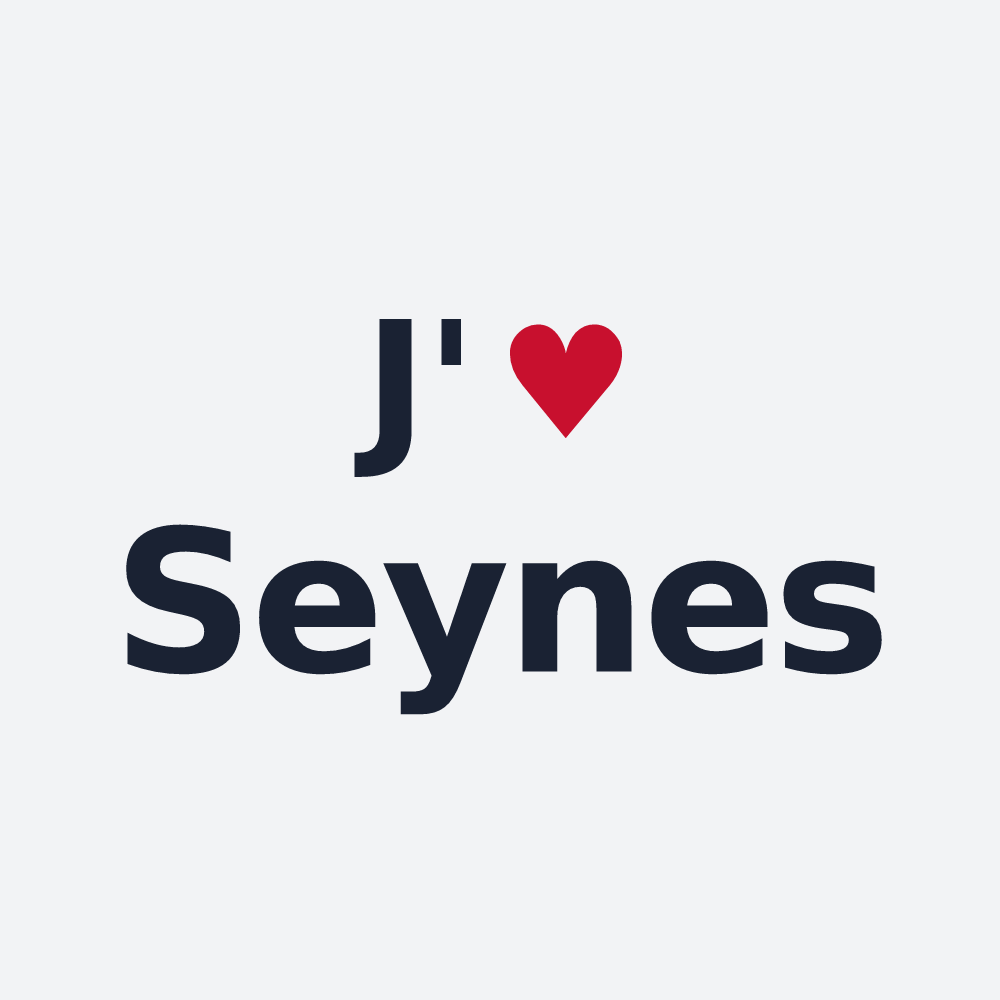 Poster personnalisé Seynes — design « J'aime Seynes » imprimé sur le poster