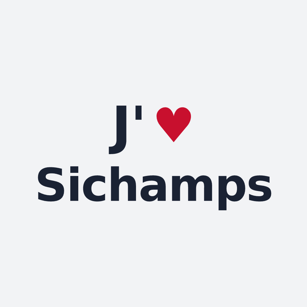 Poster personnalisé Sichamps — design J'aime Sichamps
