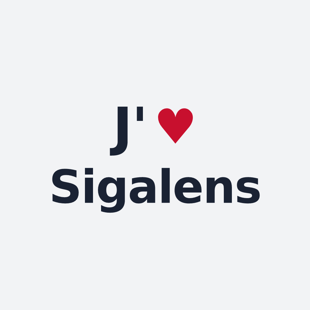 Poster personnalisé Sigalens — design « J'aime Sigalens » imprimé sur le poster
