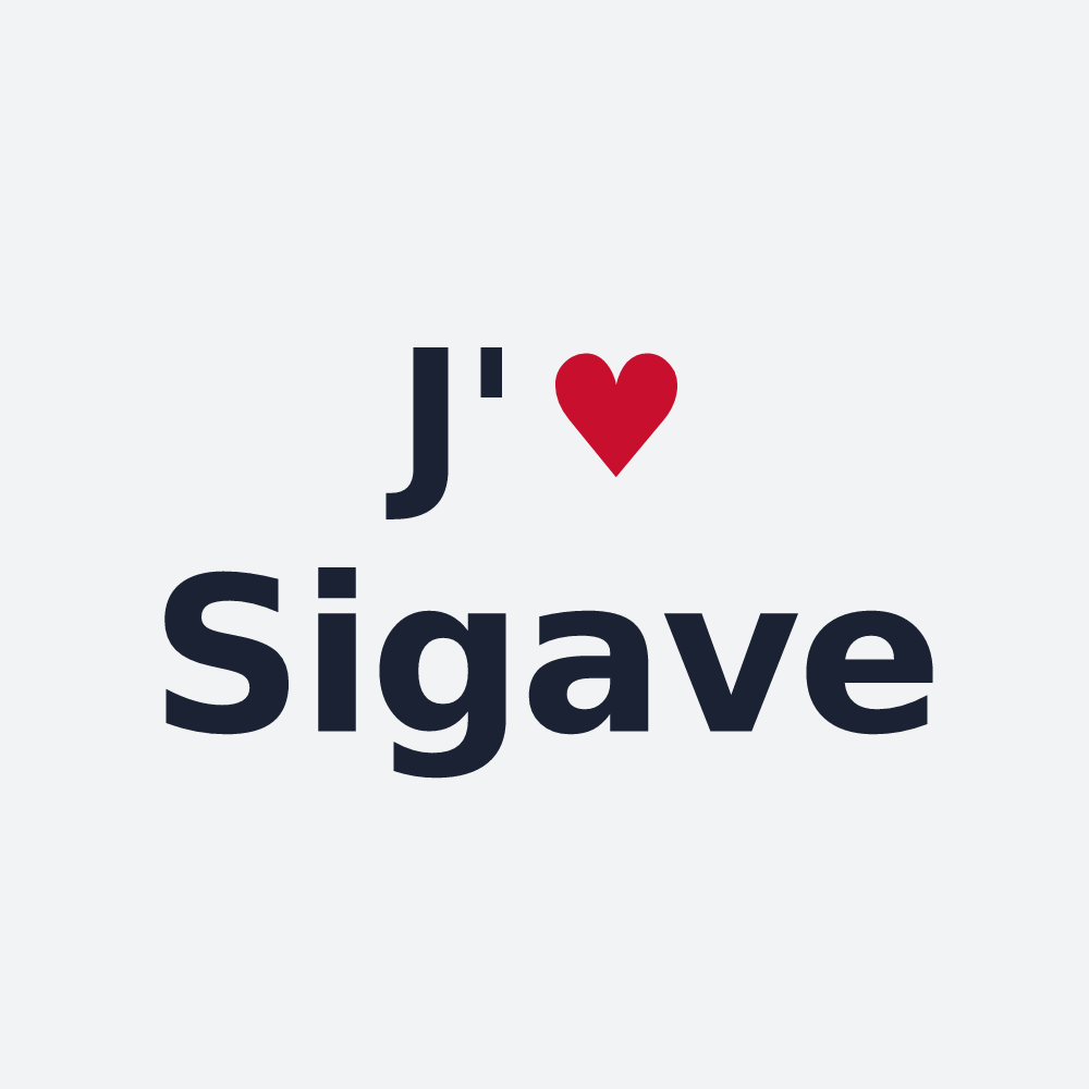Poster personnalisé Sigave — design J'aime Sigave