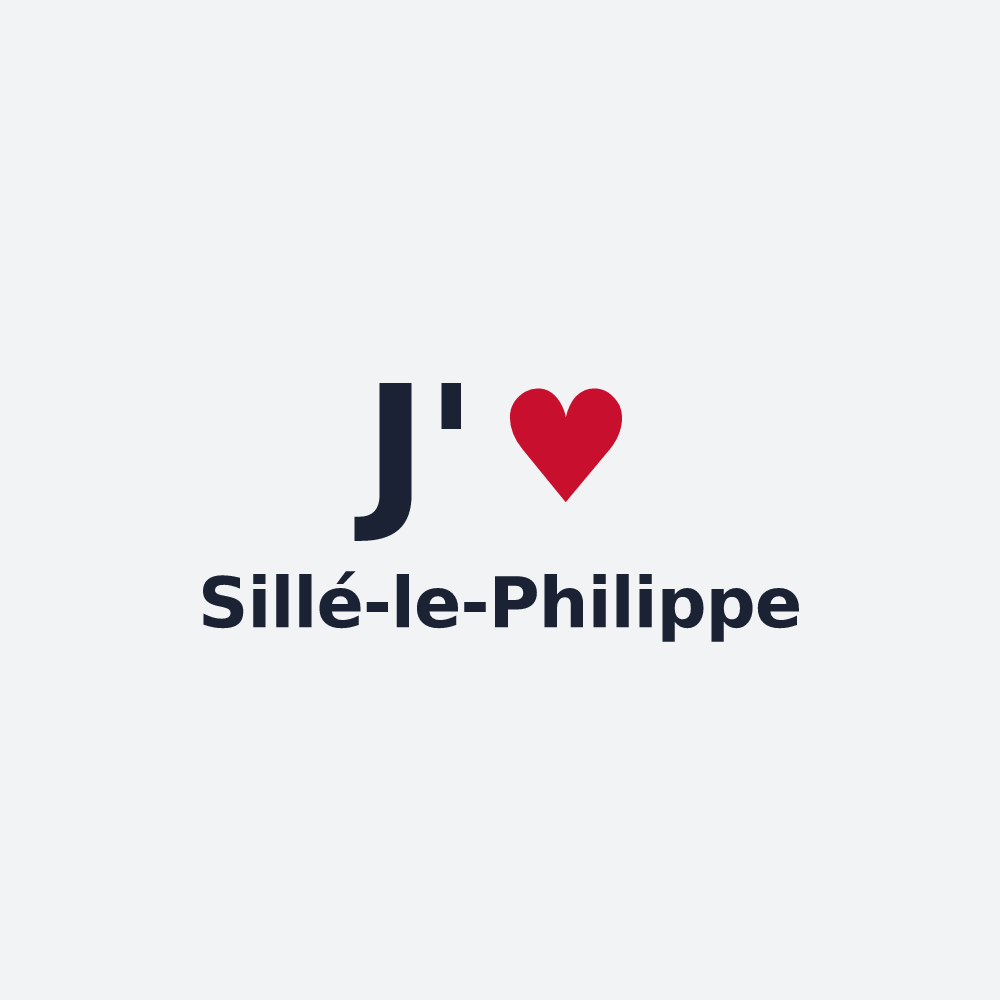 Poster personnalisé Sillé-le-Philippe — design J'aime Sillé-le-Philippe