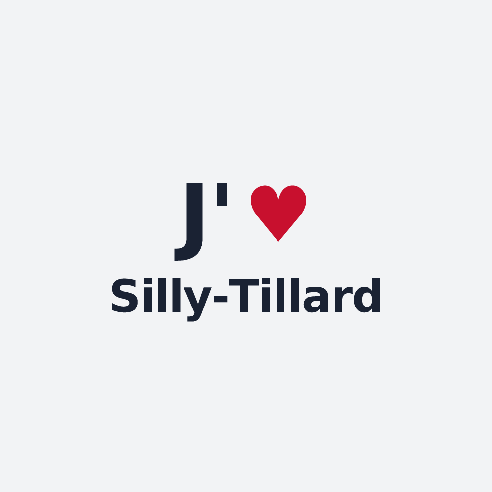 Poster personnalisé Silly-Tillard — design « J'aime Silly-Tillard » imprimé sur le poster