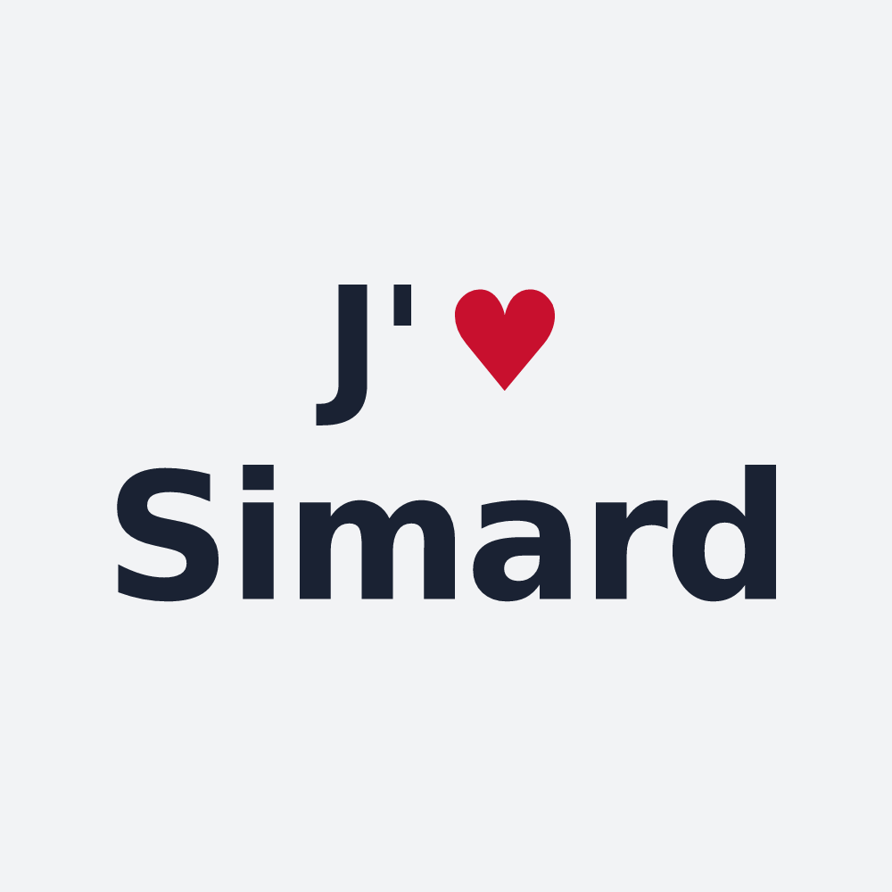 Poster personnalisé Simard — design J'aime Simard