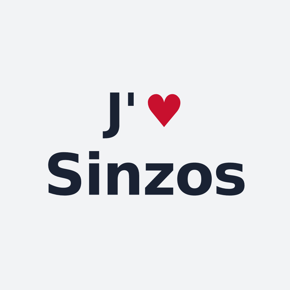 Poster personnalisé Sinzos — design J'aime Sinzos