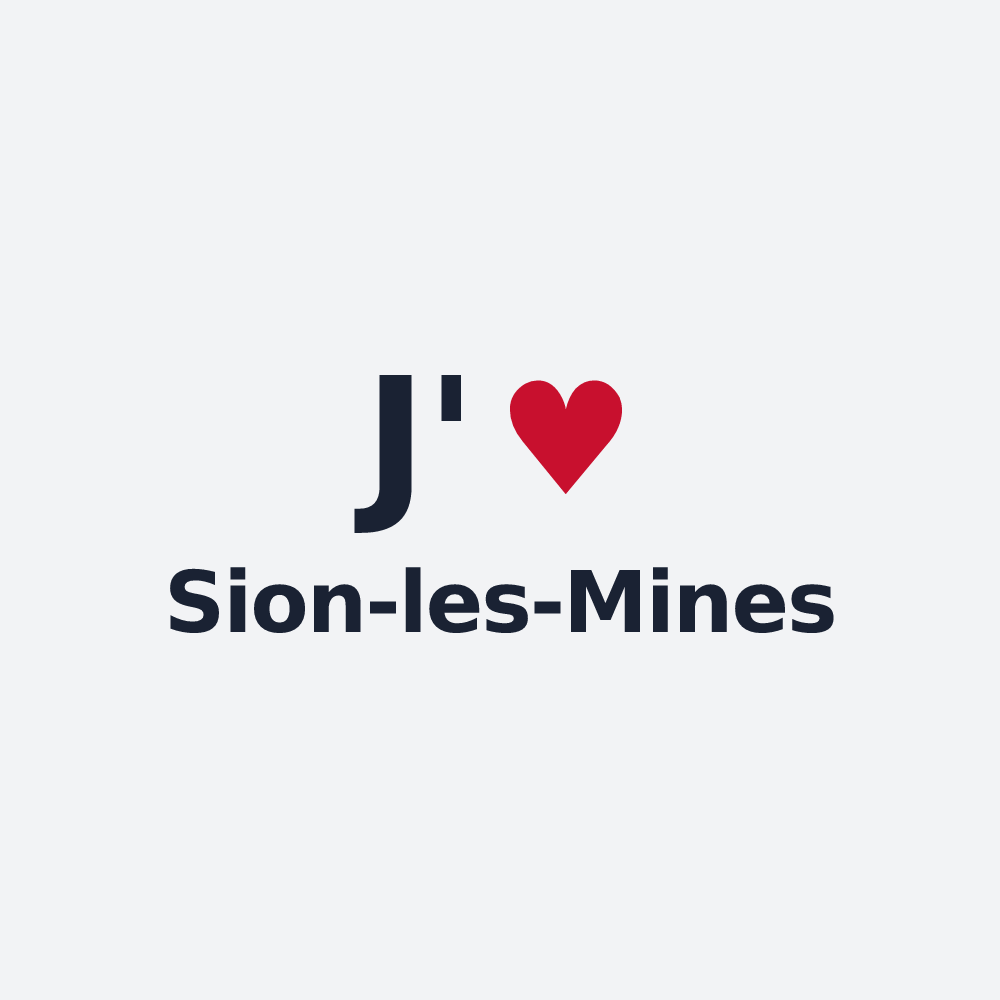 Poster personnalisé Sion-les-Mines — design J'aime Sion-les-Mines