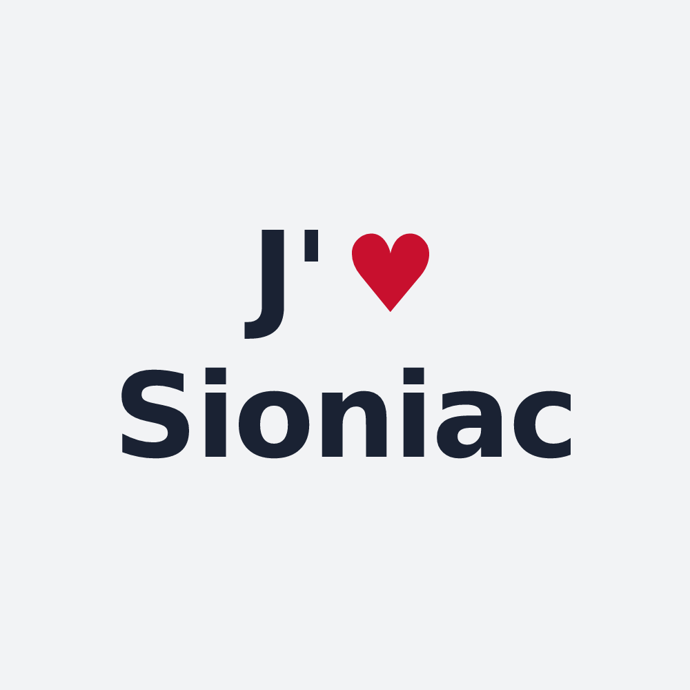 Poster personnalisé Sioniac — design J'aime Sioniac