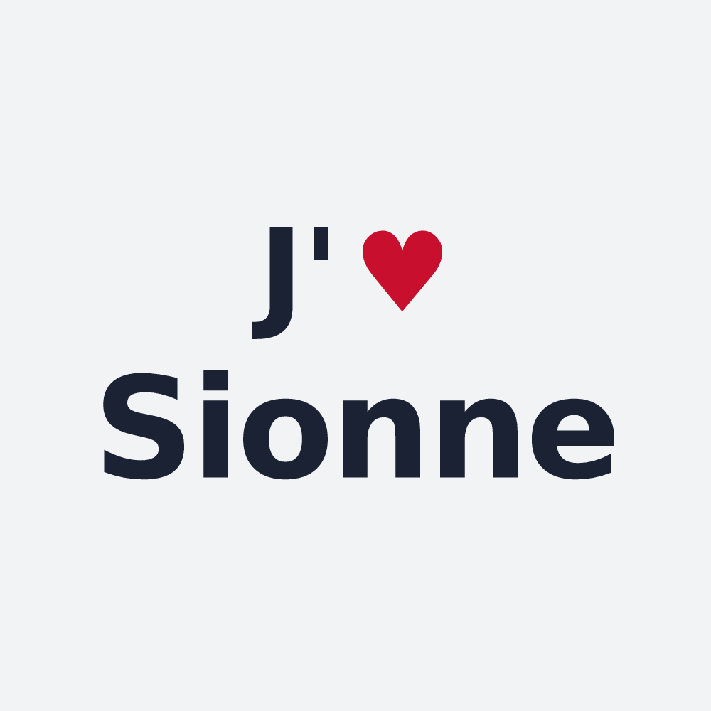 Poster personnalisé Sionne — design J'aime Sionne