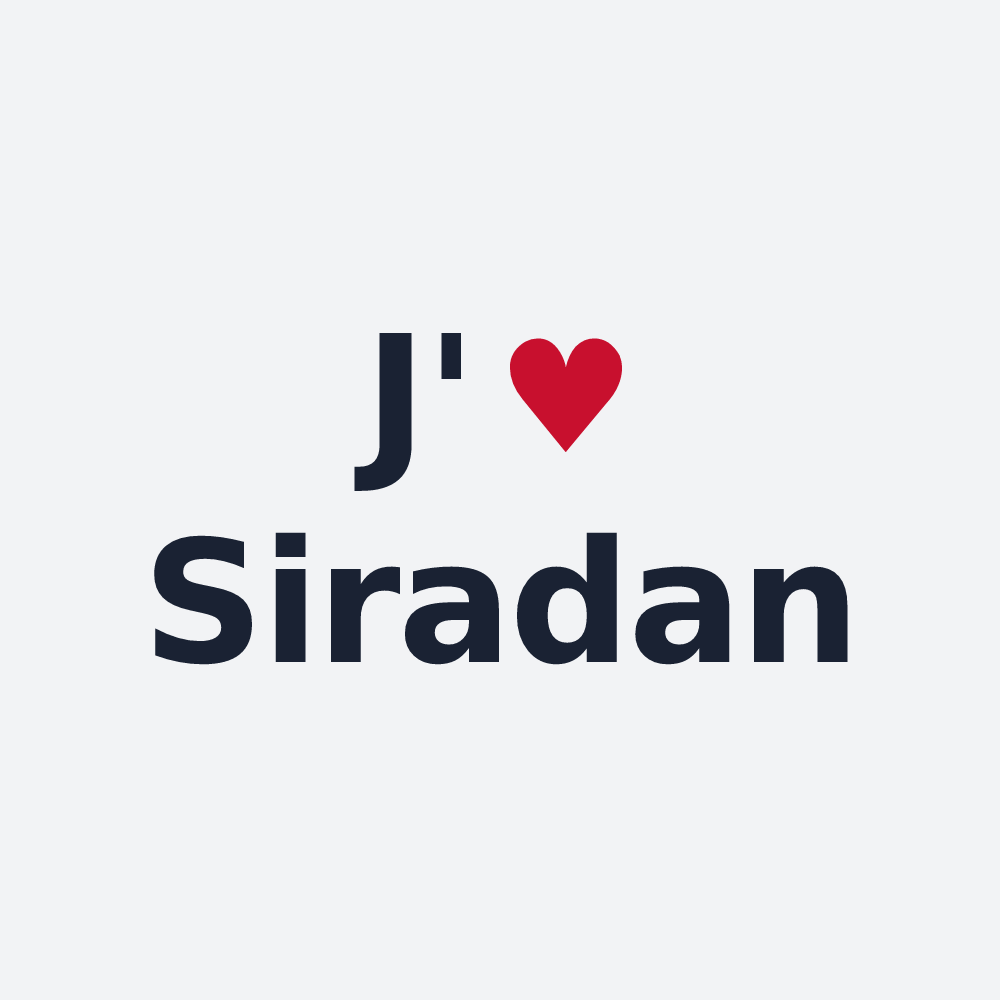 Poster personnalisé Siradan — design J'aime Siradan