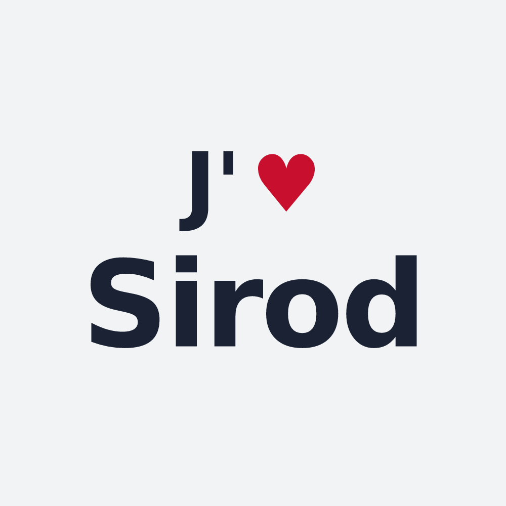 Poster personnalisé Sirod — design « J'aime Sirod » imprimé sur le poster