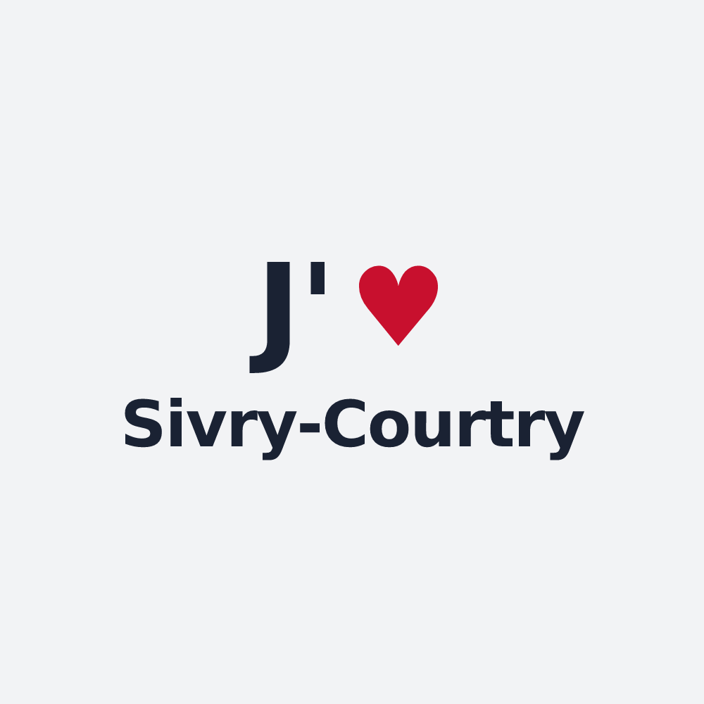 Poster personnalisé Sivry-Courtry — design « J'aime Sivry-Courtry » imprimé sur le poster